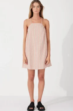 Zulu & Zephyr Chilli Stripe Hemp Blend Mini Dress Best Sale