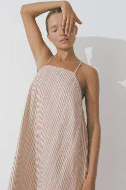 Zulu & Zephyr Chilli Stripe Hemp Blend Mini Dress Best Sale