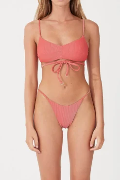 Zulu & Zephyr Chilli Stripe Rib Wrap Bralette Fashion