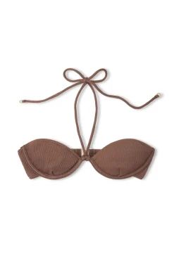 Zulu & Zephyr Chocolate Rib Balconette Bra Cup Discount