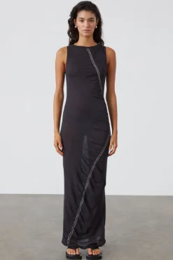 Zulu & Zephyr Contrast Knit Dress - Black Hot