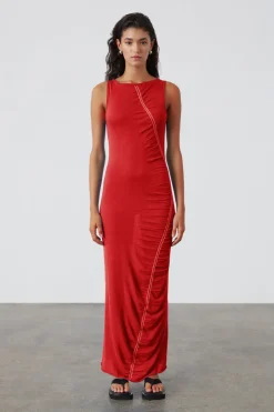 Zulu & Zephyr Contrast Knit Dress - Red Best