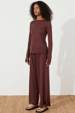 Zulu & Zephyr Currant Relaxed Knit Pant Hot