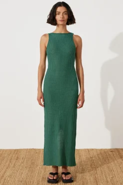 Zulu & Zephyr Emerald Crochet Dress Discount