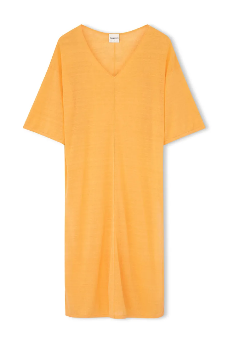 Zulu & Zephyr Golden Organic Linen Blend Knit Dress Cheap