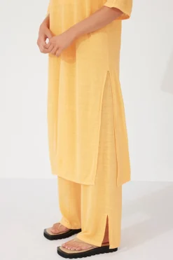 Zulu & Zephyr Golden Organic Linen Blend Knit Pant Shop