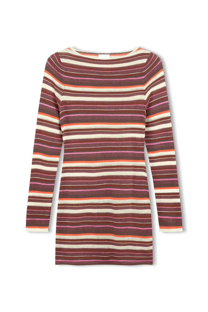 Zulu & Zephyr Golden Retro Stripe Knit Dress Shop