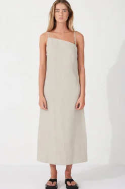 Zulu & Zephyr Husk Contrast Linen Dress Best