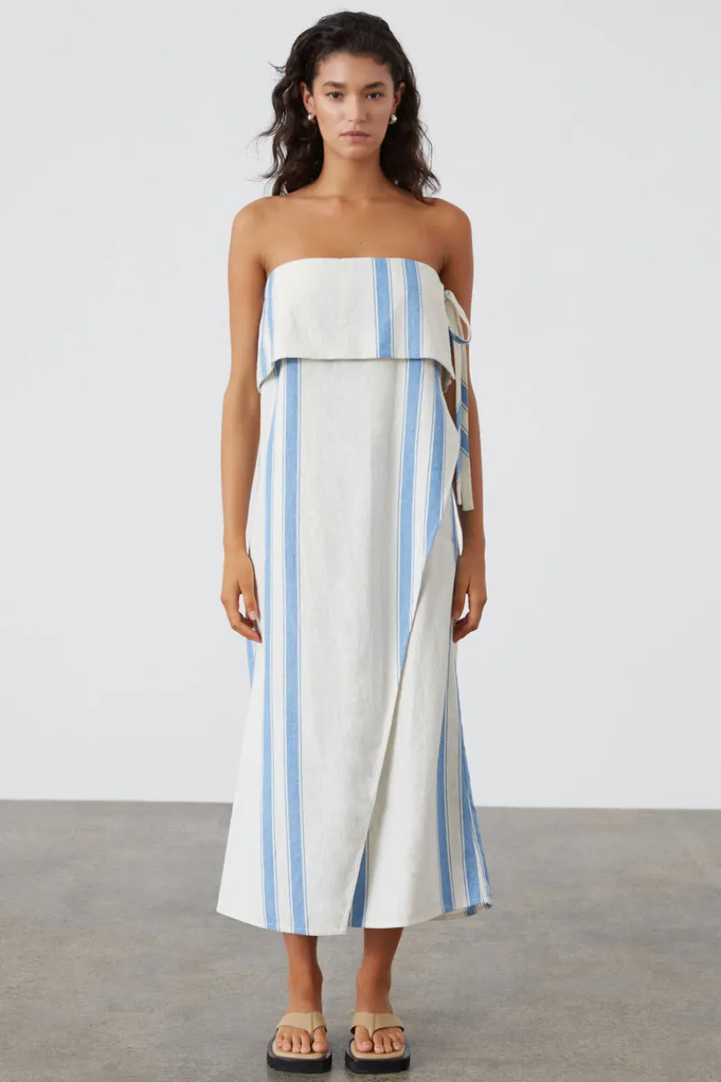 Zulu & Zephyr Marine Stripe Organic Cotton Blend Dress Outlet