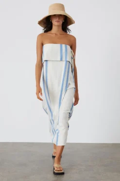 Zulu & Zephyr Marine Stripe Organic Cotton Blend Dress Outlet