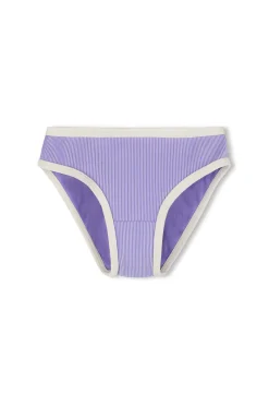 Zulu & Zephyr Mini Stripe Rib Bikini Bottom - Grape Fashion