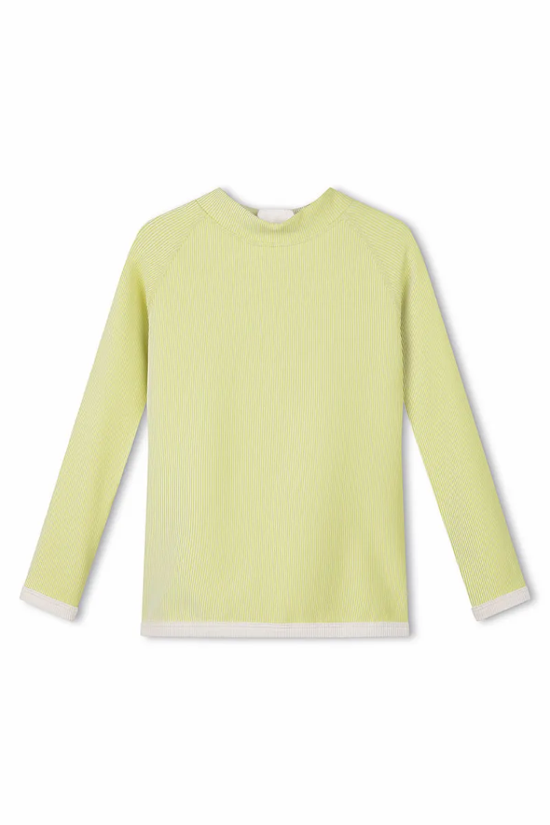 Zulu & Zephyr Mini Stripe Rib Rashie - Citrus Flash Sale