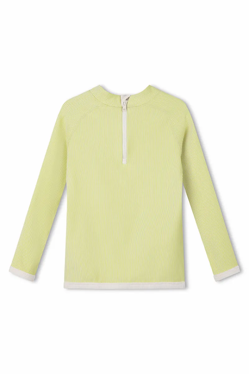 Zulu & Zephyr Mini Stripe Rib Rashie - Citrus Flash Sale