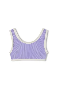 Zulu & Zephyr Mini Stripe Rib Scoop Bikini Top - Grape Shop