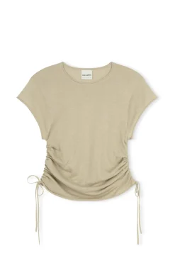 Zulu & Zephyr Natural Gathered Knit T-Shirt Best Sale
