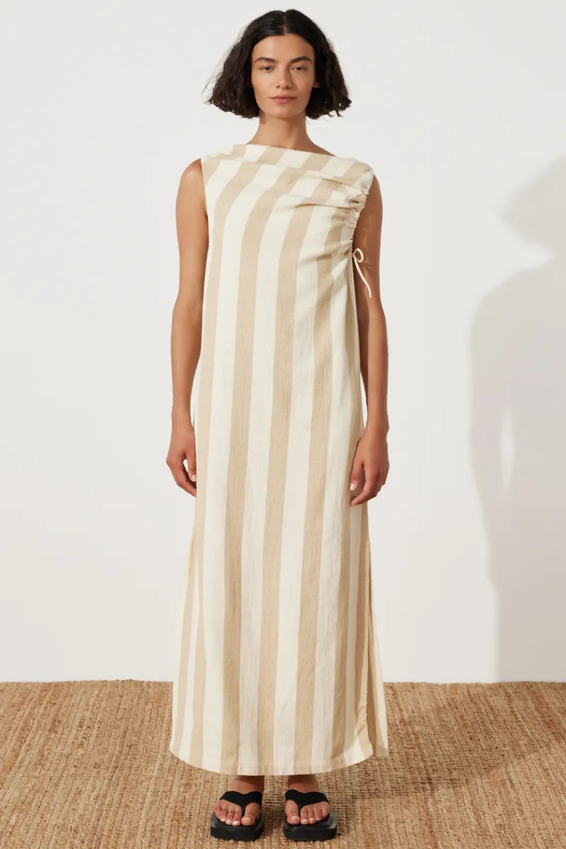 Zulu & Zephyr Natural Stripe Organic Cotton Dress Outlet