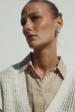 Zulu & Zephyr Oat Marle Rib Knit Vest Cheap