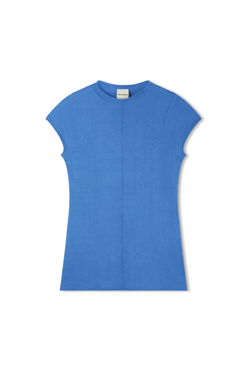 Zulu & Zephyr Ocean Blue Cotton Blend Knit Top Best Sale
