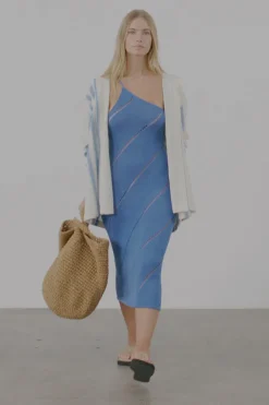 Zulu & Zephyr Ocean Blue Lattice Knit Dress Sale