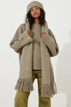 Zulu & Zephyr Olive Merino Wool Blend Knit Beanie Cheap