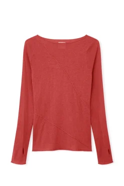 Zulu & Zephyr Panelled Knit Top - Red Best