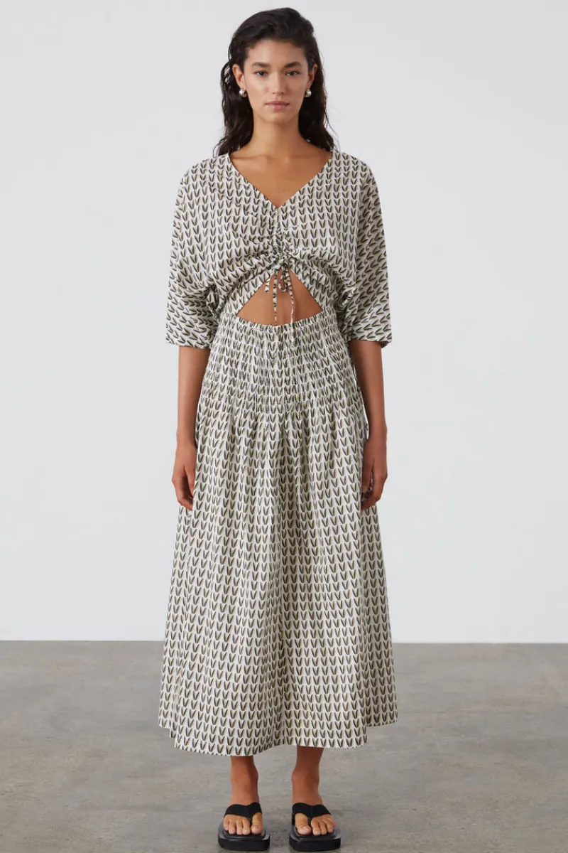 Zulu & Zephyr Pecan Rouched Organic Cotton Dress Discount