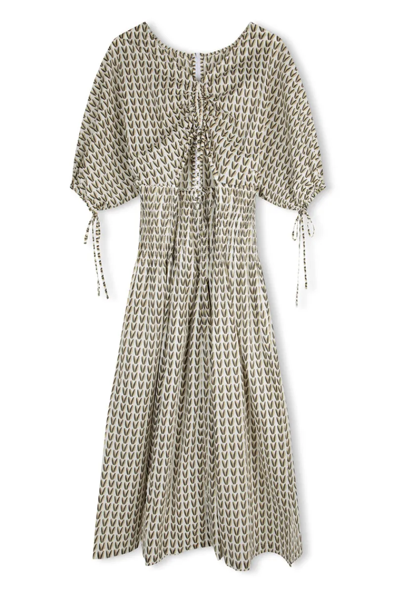 Zulu & Zephyr Pecan Rouched Organic Cotton Dress Discount