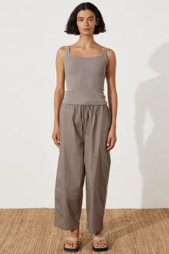 Zulu & Zephyr Pewter Rib Knit Tank Discount