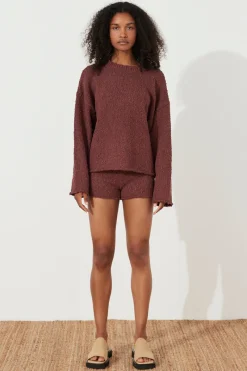 Zulu & Zephyr Plum Boucle Knit Short Online