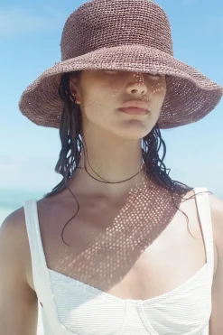 Zulu & Zephyr Raffia Hat - Walnut Hot