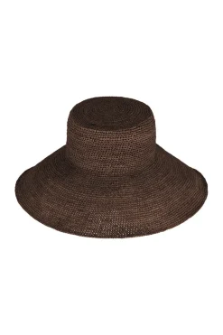 Zulu & Zephyr Raffia Wide Brim Hat - Walnut Discount