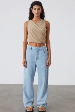 Zulu & Zephyr Recycled Cotton Mid Rise Jean - Light Wash Clearance