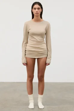 Zulu & Zephyr Rib Hemp Jersey Long Sleeve Top - Husk Clearance