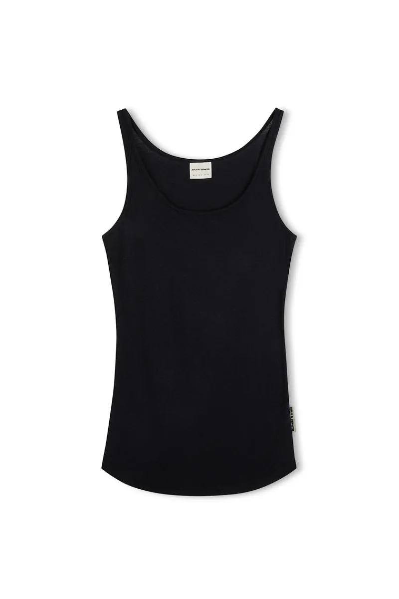 Zulu & Zephyr Rib Hemp Jersey Tank - Black Best