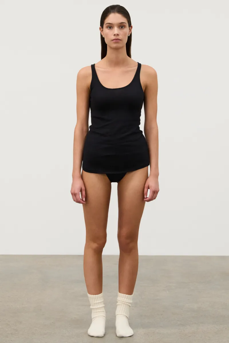 Zulu & Zephyr Rib Hemp Jersey Tank - Black Best