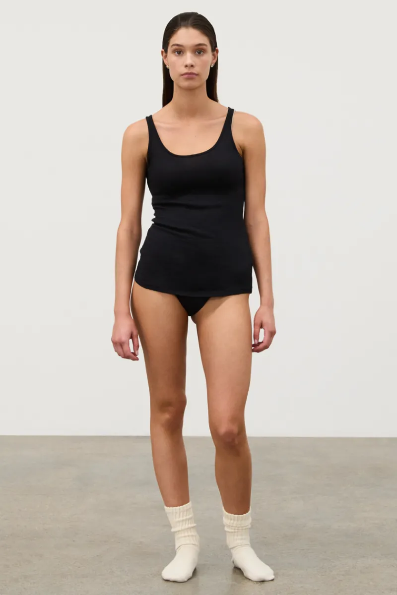 Zulu & Zephyr Rib Hemp Jersey Tank - Black Best