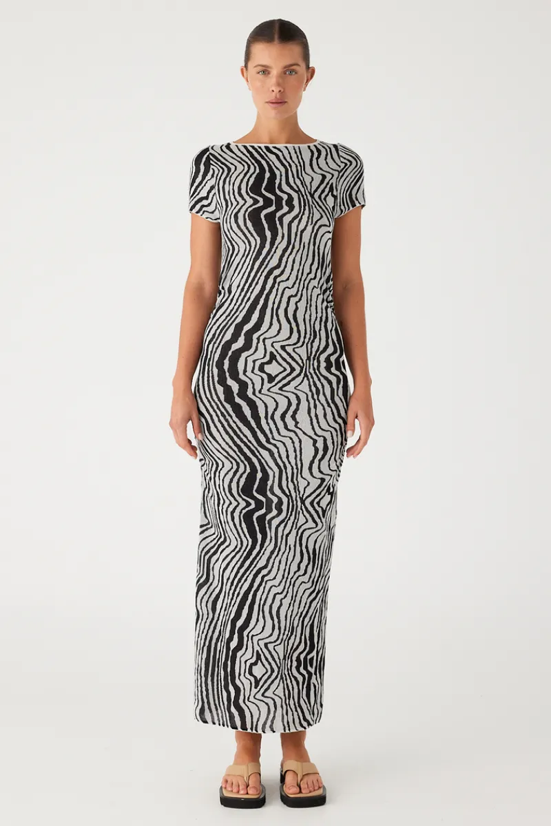 Zulu & Zephyr Ripple Stripe Cotton Blend Knit Dress Sale