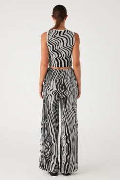 Zulu & Zephyr Ripple Stripe Cotton Blend Knit Crop Top Best Sale