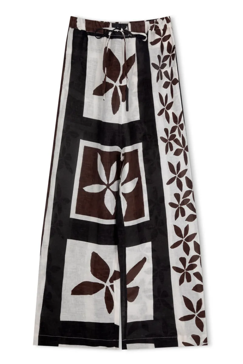 Zulu & Zephyr Sarong Flower Linen Pant Fashion