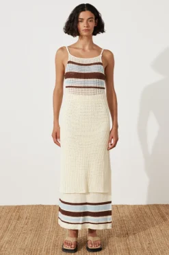 Zulu & Zephyr Sea Stripe Cotton Crochet Dress Shop