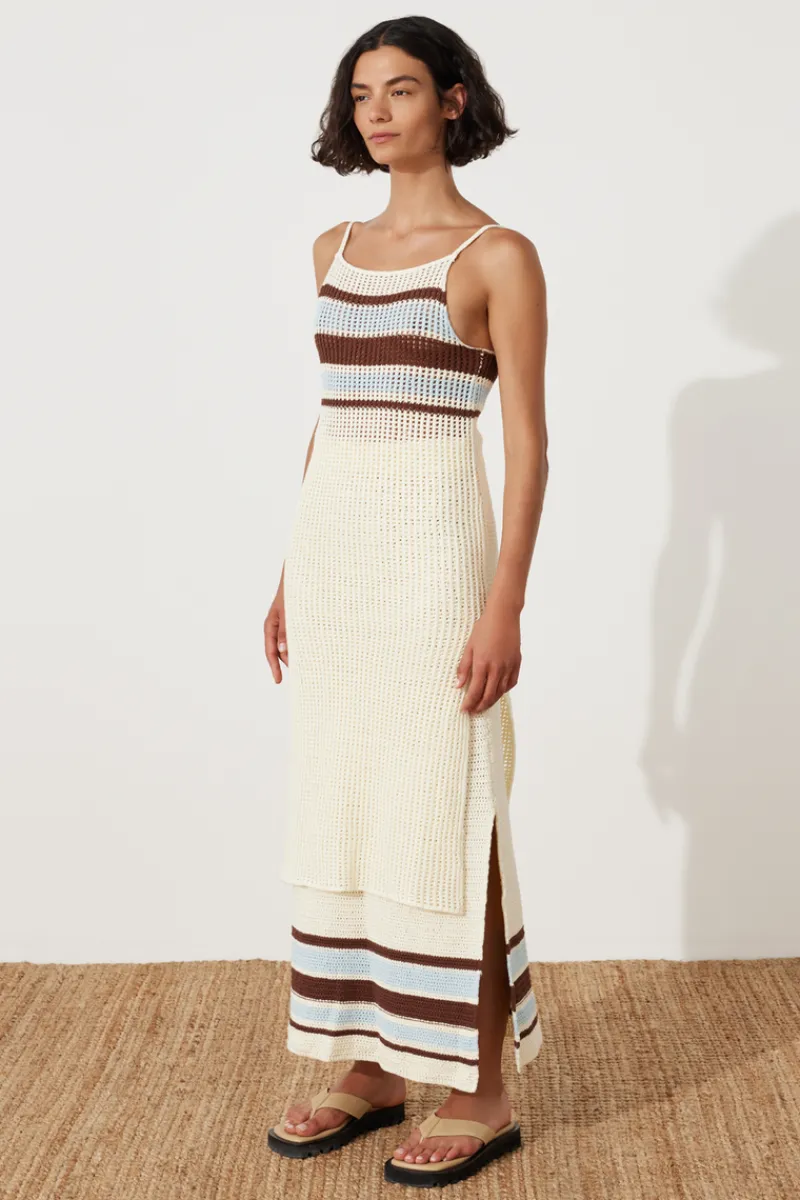 Zulu & Zephyr Sea Stripe Cotton Crochet Dress Shop