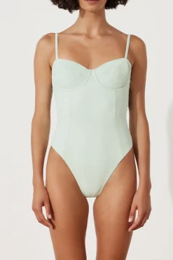Zulu & Zephyr Seaglass Textured Balconette One Piece Hot