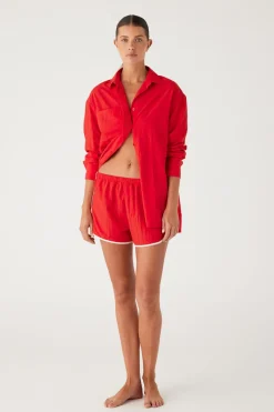 Zulu & Zephyr Signature Eco Nylon Retro Short - Chilli Red Fashion