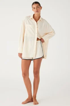 Zulu & Zephyr Signature Eco Nylon Surf Shirt - Coconut Flash Sale