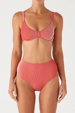 Zulu & Zephyr Signature Stripe Adjustable Bra Cup - Chilli Red Best Sale