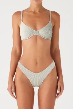 Zulu & Zephyr Signature Stripe Balconette Bra Cup Top - Coconut Store