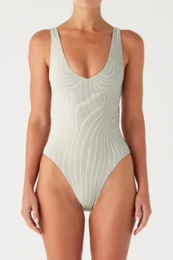 Zulu & Zephyr Signature Stripe Bikini One Piece - Coconut Fashion
