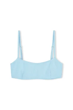 Zulu & Zephyr Signature Stripe Bralette Top - Shallow Blue Sale