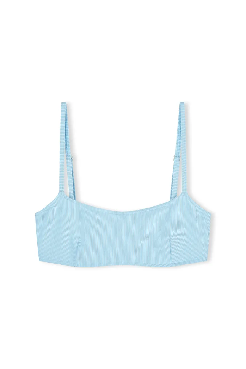 Zulu & Zephyr Signature Stripe Bralette Top - Shallow Blue Sale