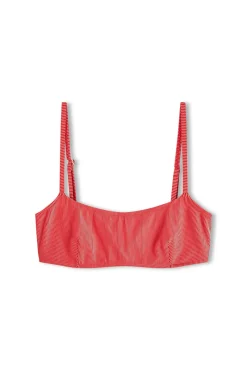 Zulu & Zephyr Signature Stripe Bralette Top - Chilli Red Flash Sale
